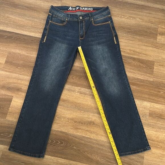 Ace Of Diamond Embroider Pocket Western Cowboy Jeans 36 - Picture 13 of 13